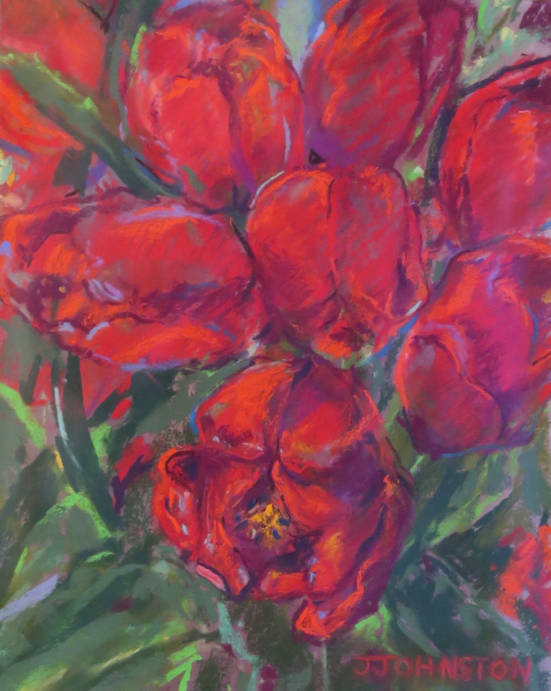 <p style="font-size: 16px; line-height: 150%;"><em><strong>Tulips in Red&emsp;<br>
</strong></em>Pastel  / 14&frac12;&rdquo; x 13&frac12;&rdquo; / Framed&emsp;<br>
<strong>$125</strong></p>