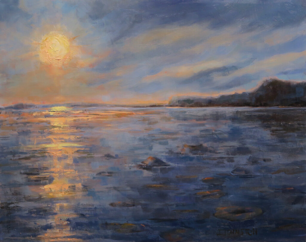 <p style="font-size: 16px; line-height: 150%;"><em><strong>Sunset on the River&emsp;<br>
</strong></em>Oil  / 20&rdquo; x 24&rdquo; / Framed&emsp;<br>
<strong>SOLD</strong></p>